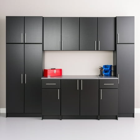 Prepac Black Elite Utility Storage Cabinet Set A - 9 Pieces