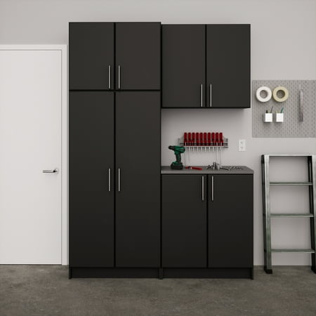 Prepac Black Elite Utility Storage Cabinet Set F - 4 Pieces