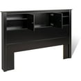 Prepac Black Kallisto Bookcase Headboard with Doors