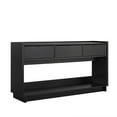 thumbnail image 1 of Prepac Black Simply Modern Entryway Table, Narrow Console Table with 3 Drawers, Media Console Table with Storage, 15.75"D x 60.25"W x 32"H, 1 of 16