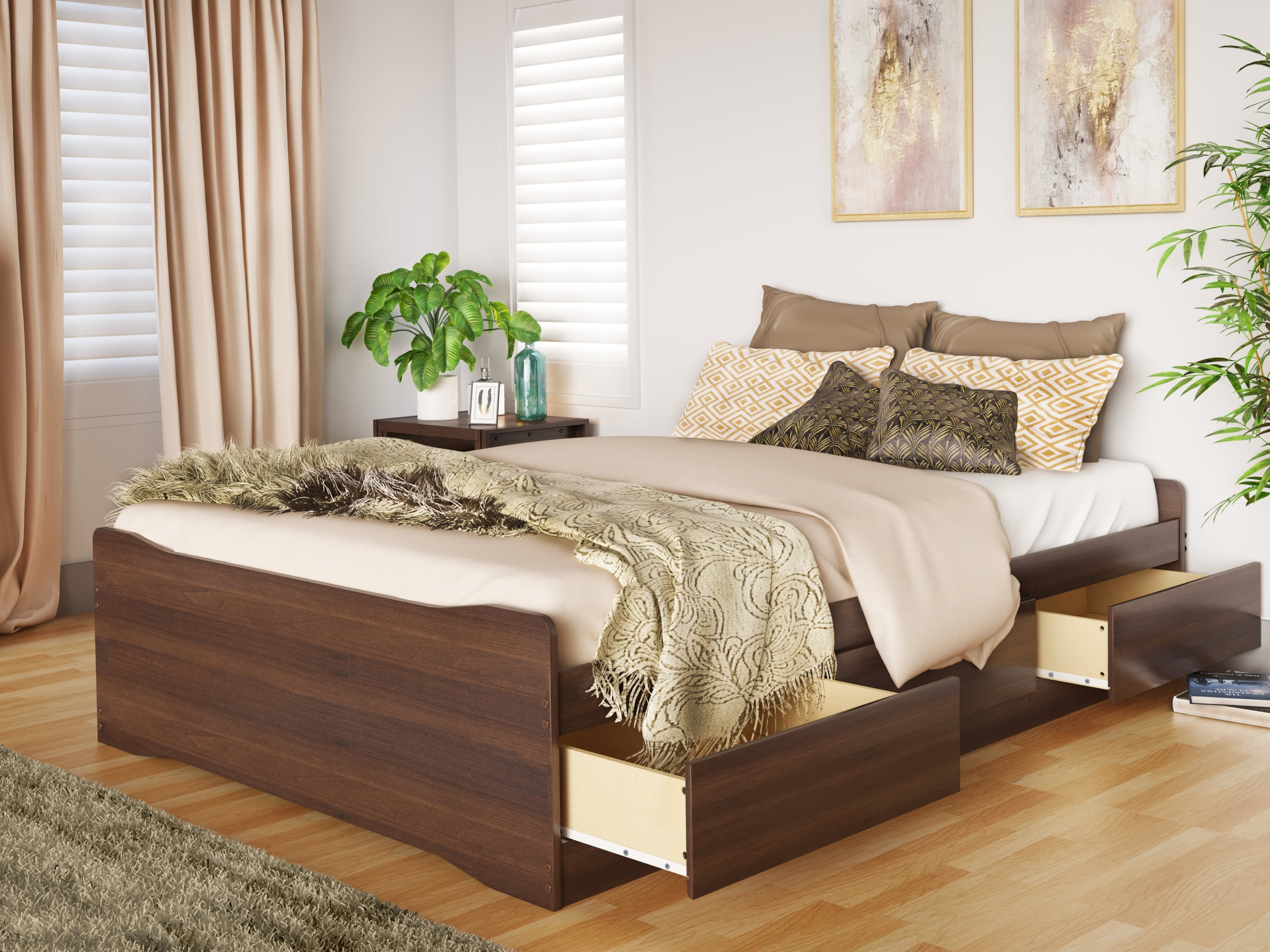 Prepac Coal Harbor Mate s Platform Storage Bed with 6 Drawers Full Espresso