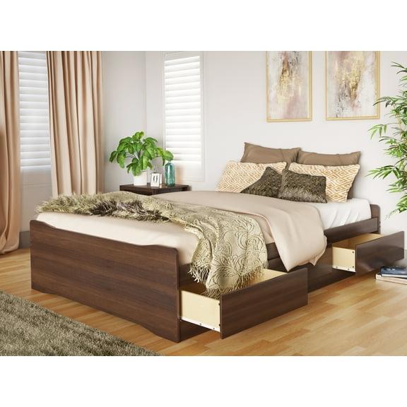 Prepac Coal Harbor Mate’s Platform Storage Bed with 6 Drawers, Full, Espresso