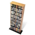 thumbnail image 1 of Prepac Double Multimedia Storage Tower, Oak and Black, 1 of 3