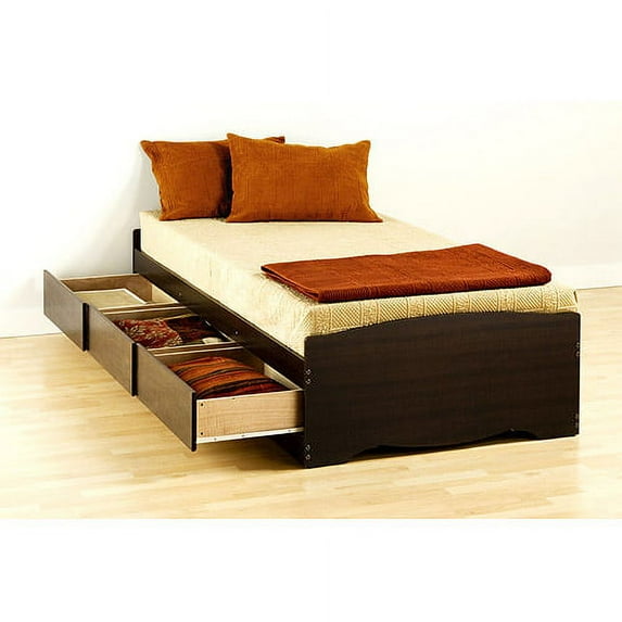 Prepac Edenvale Twin Platform Storage Bed, Espresso