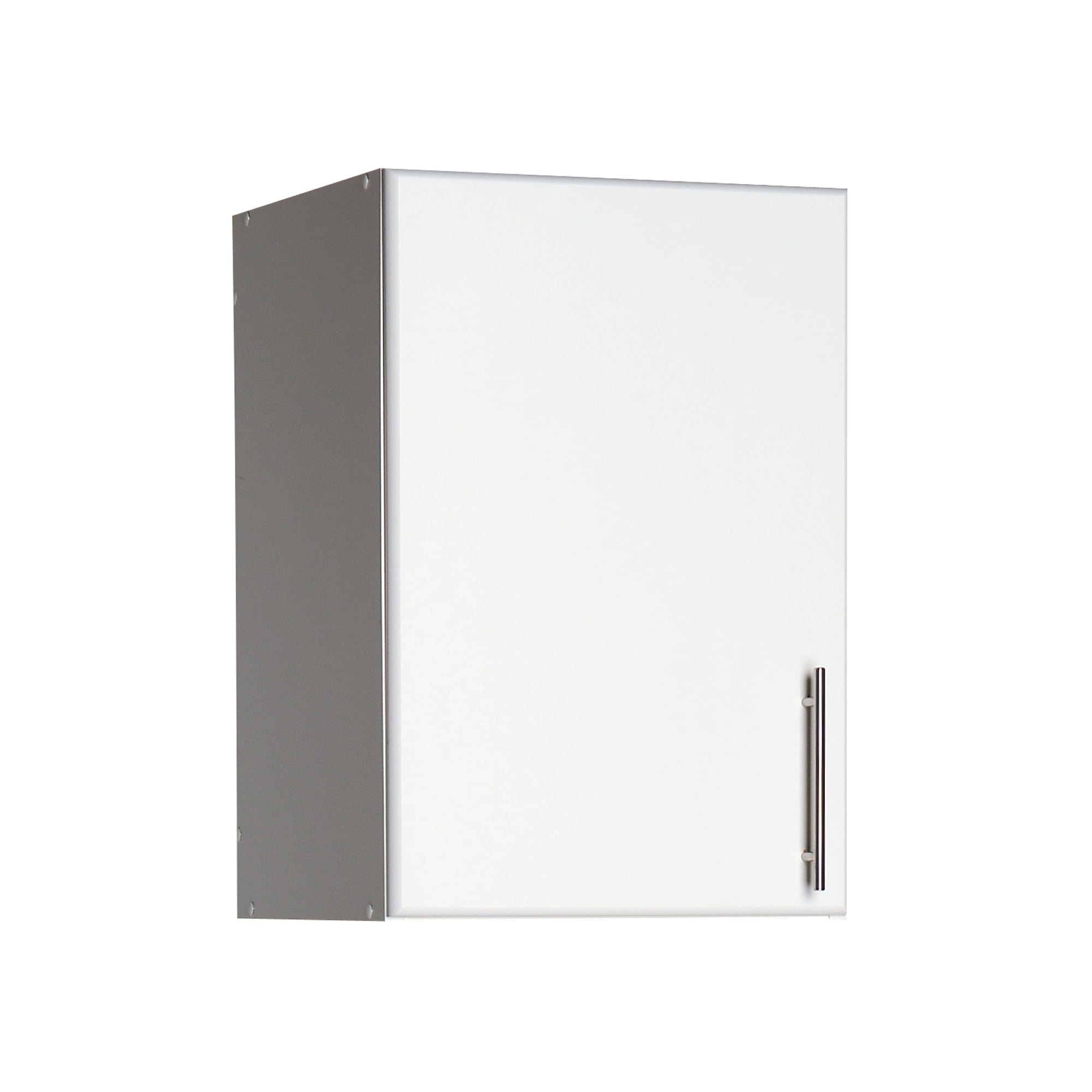 White Composite Wood Wall Cabinet with Adjustable Shelving
