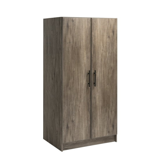 Prepac Elite 2-Door Drifted Gray Freestanding Wardrobe Cabinet / Armoire for Adults & Kids, 20"Dx32"Wx65"H
