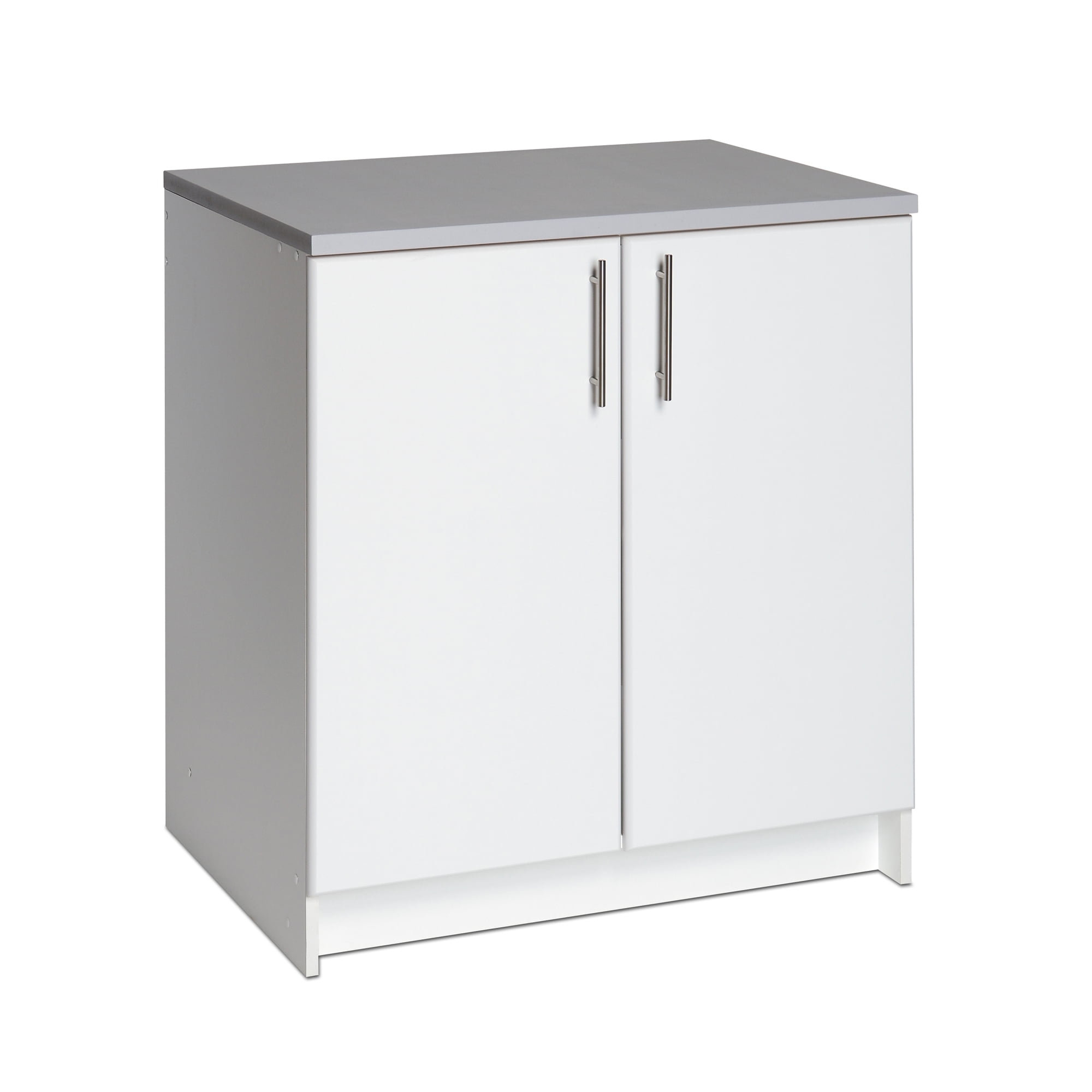 White Composite Freestanding Office Cupboard with Adjustable Shelving