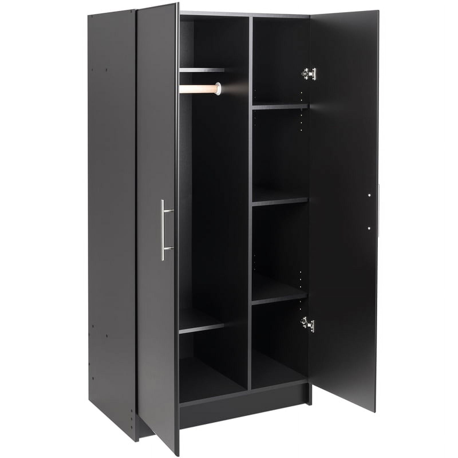 Prepac Elite 32" Storage Armoire, Black Storage Linen