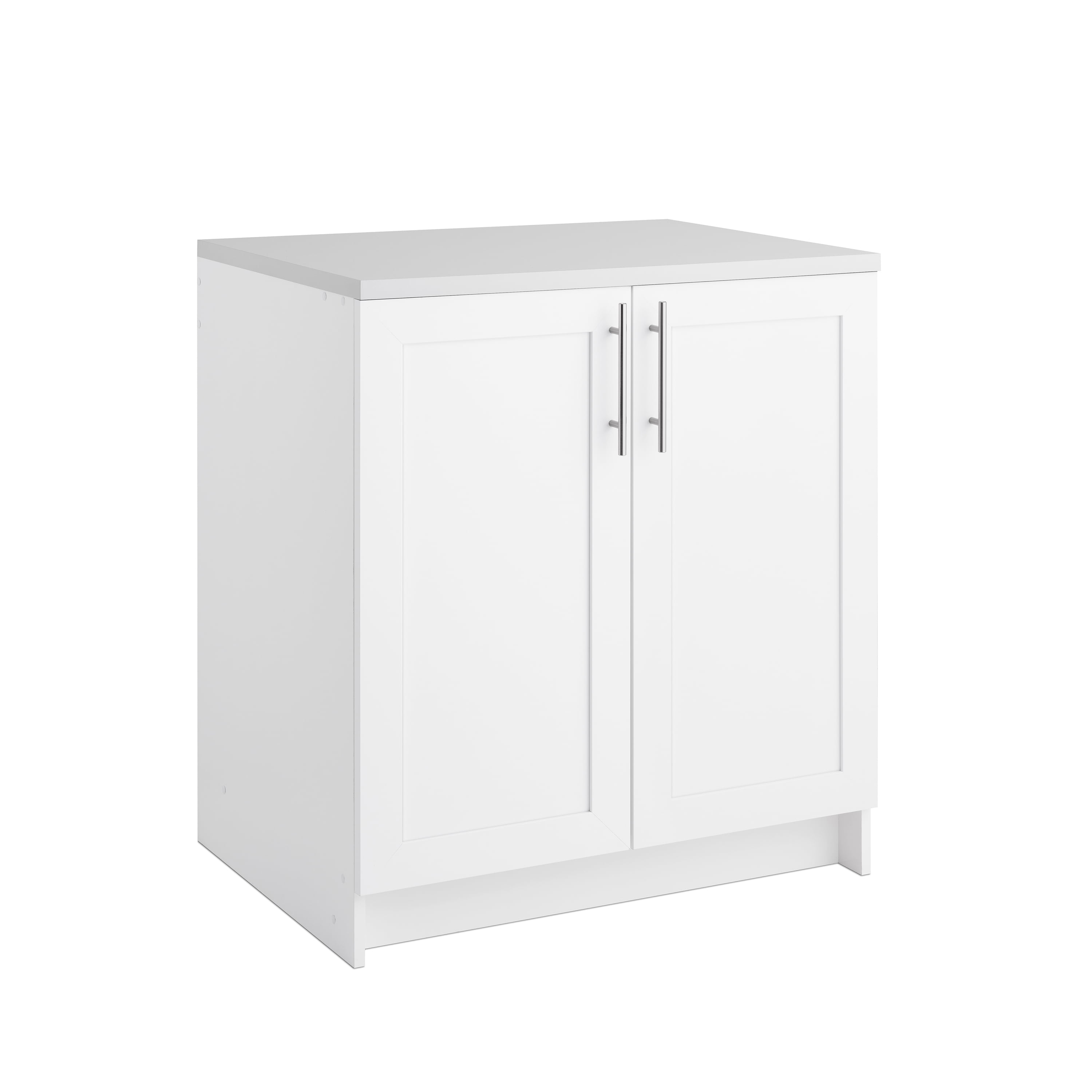 White Freestanding Office Storage Cabinet with Adjustable Shelves