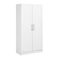 thumbnail image 1 of Prepac Elite Accent Cabinet with Panel Doors, White Storage Cabinet, Bathroom Cabinet, Pantry Cabinet with 3 Shelves 16.75" D x 32" W x 65" H, WSCR-1001-1, 1 of 15