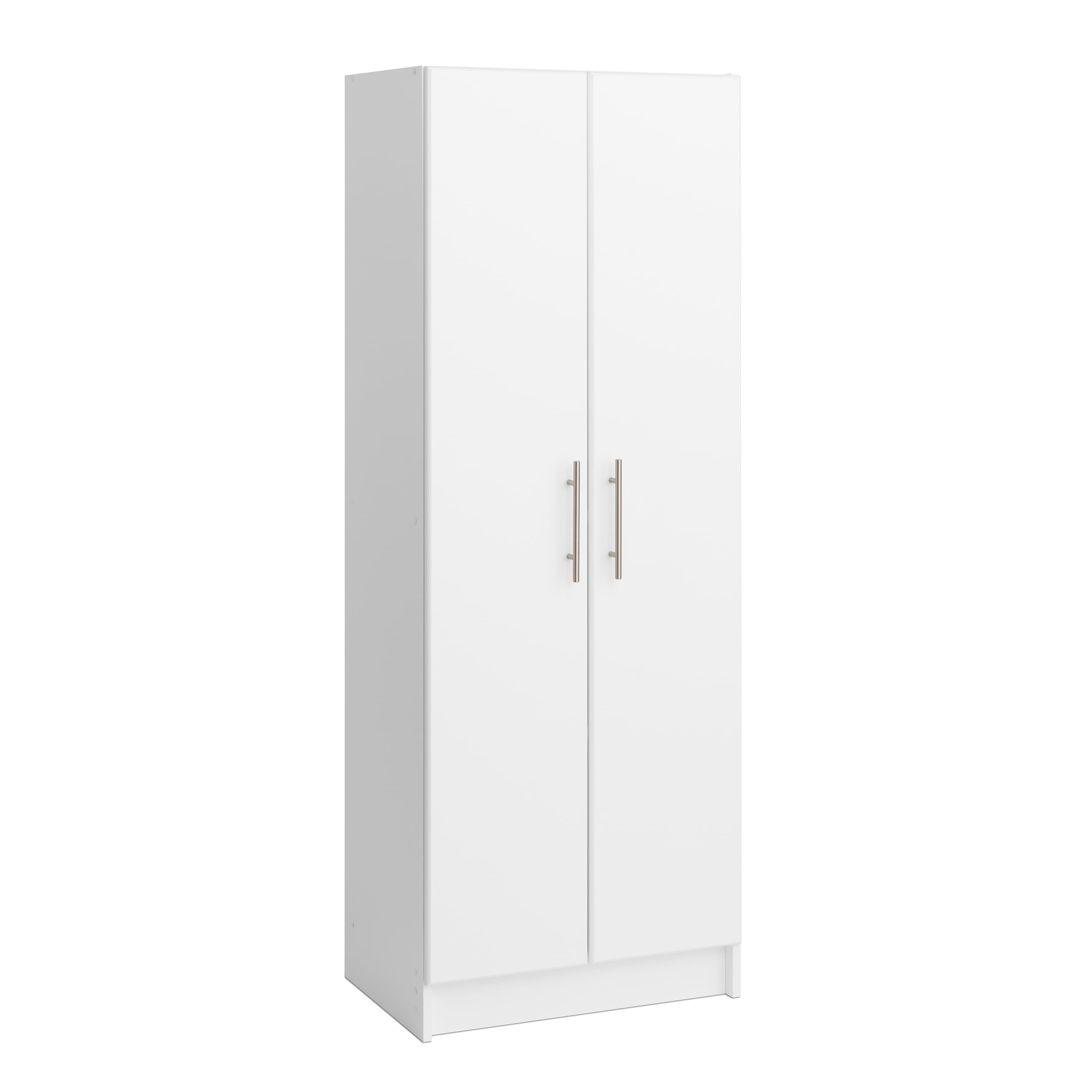 White Tall Storage Cabinet with Adjustable Shelves