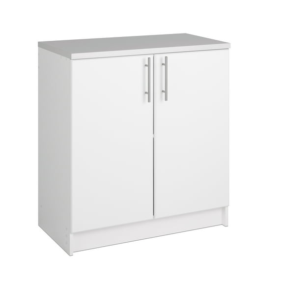 Prepac Elite Home Storage White Base Cabinet with Melamine Countertop