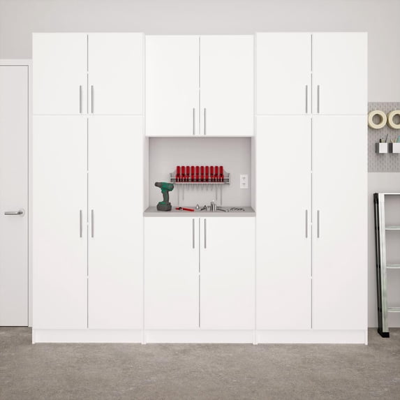 Prepac Elite White Engineered Wood Storage Cabinet Set I - 6 pc