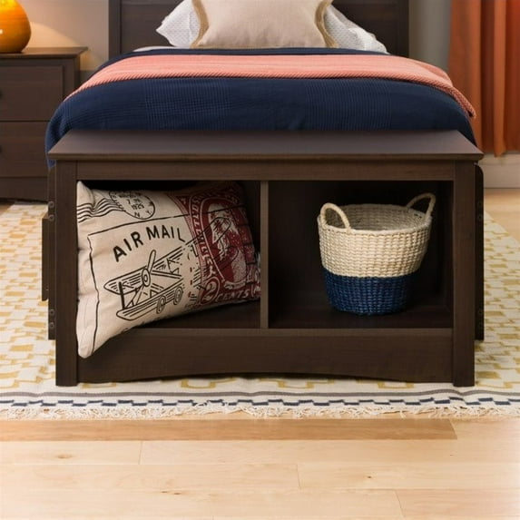 Prepac Entryway Twin Cubbie Storage Bench, Espresso