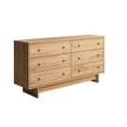 thumbnail image 1 of Prepac Finnley 6-Drawer Dresser in Natural Oak, Dresser for Bedroom, Extra-Wide Chest of Drawers with Storage, Modern Clothing Organizer for Home, Bedroom, Living Room, 16" D x 61" W x 31" H, 1 of 17