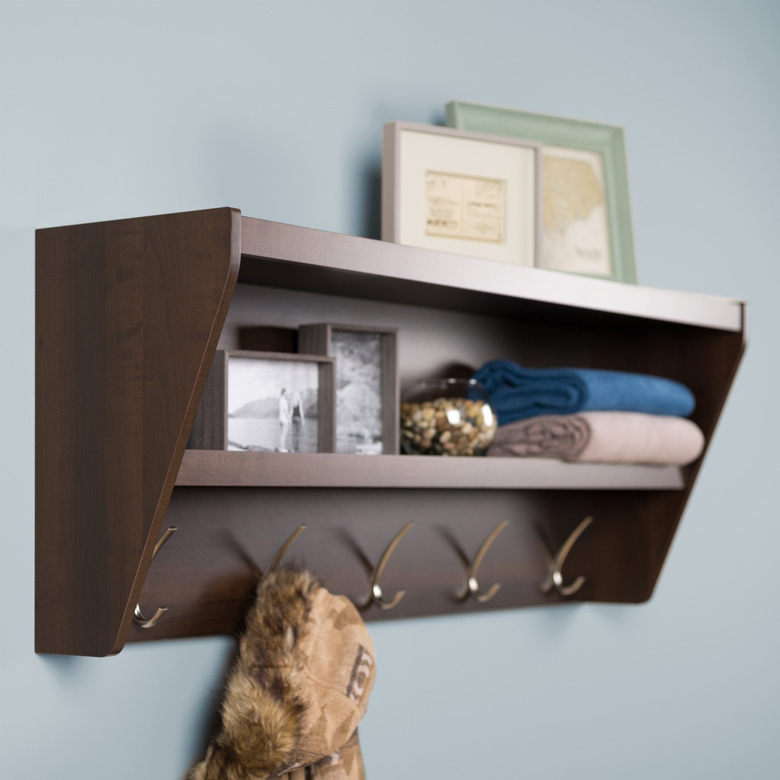Prepac Floating Entryway Shelf and Coat Rack