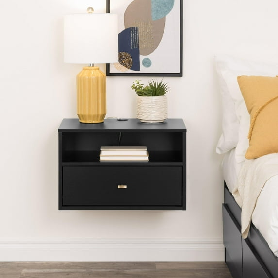 Prepac Floating Nightstands - Set of 2 - Black