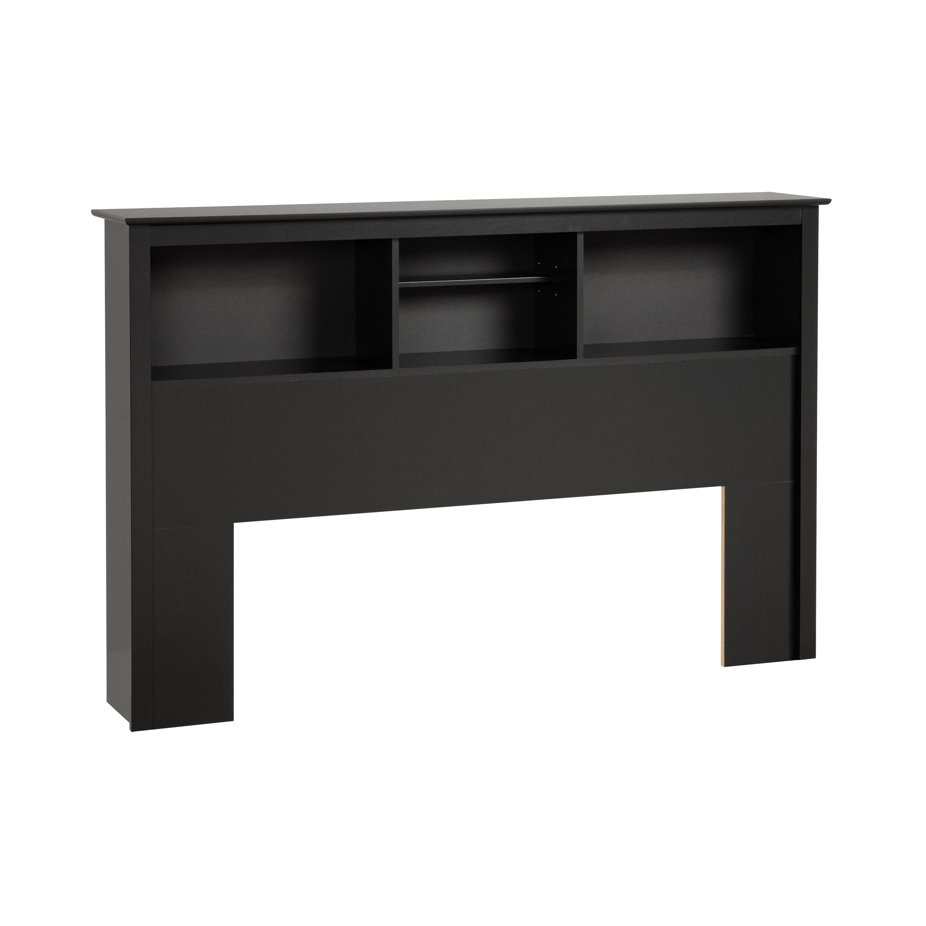 Prepac Freestanding Full/Queen Bookcase Headboard, Black