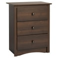 thumbnail image 1 of Prepac Fremont Classic Tall 3-Drawer Bedroom Nightstand, Espresso, 1 of 7
