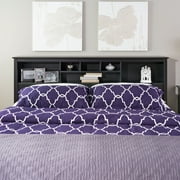 Prepac Furniture Brisbane Wood Storage Headboard, King Size in Black