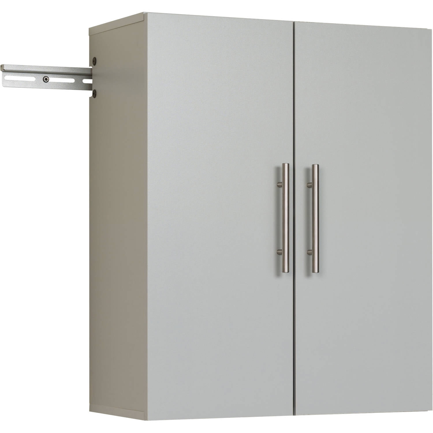 Light Gray Wall-Mounted Office Cabinet with Adjustable Shelving