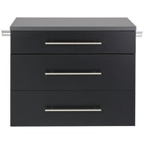 Prepac HangUps 3 Drawer Wooden Base Garage Storage Cabinet in Black