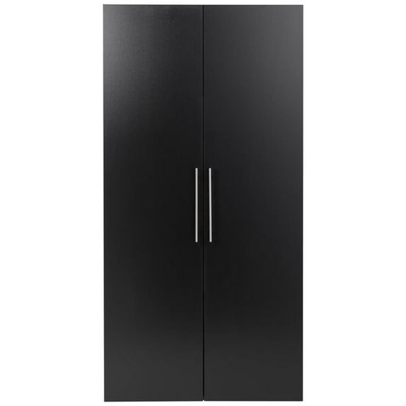 Prepac HangUps 36" Large Wooden Garage Storage Cabinet in Black
