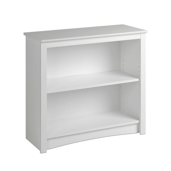 Prepac Home Office 2-Shelf Standard Bookcase with Durable Laminate Finish, White
