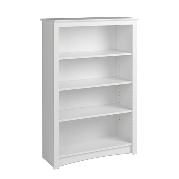 Prepac Home Office 4-Shelf Standard Bookcase with Laminate Finish, White