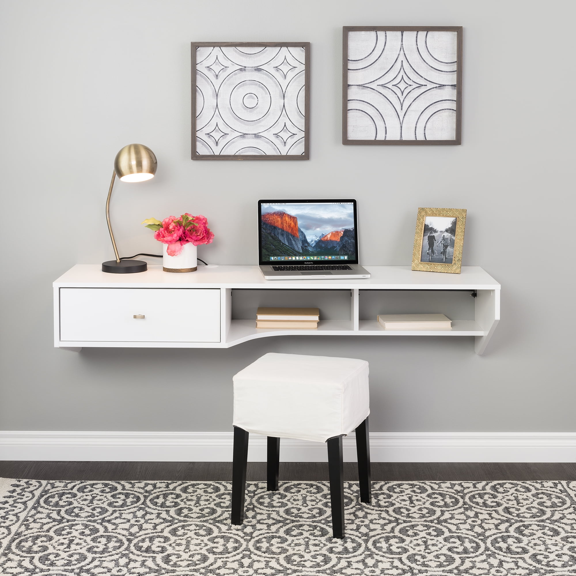 Gray cheap floating desk