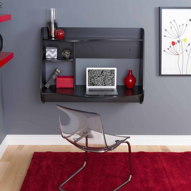 Prepac Kurv Floating Desk in Black