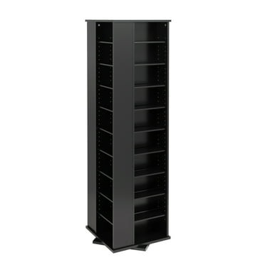 Prepac Large 4-Sided Spinning Storage Tower, Black