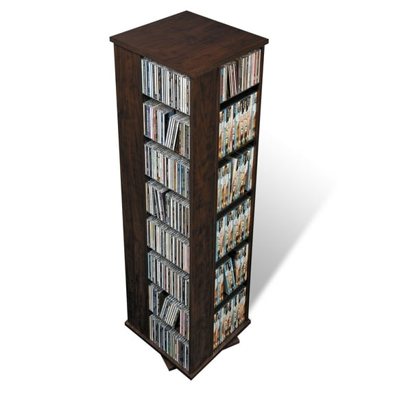 Prepac Large 4-Sided Spinning Storage Tower, Espresso
