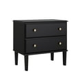thumbnail image 1 of Prepac Lux Nightstand Bedside Table, Black Nightstand for Bedroom, End Table with 2 Drawers 16"D x 27.75"W x 25"H, BDNR-2302-1, 1 of 12
