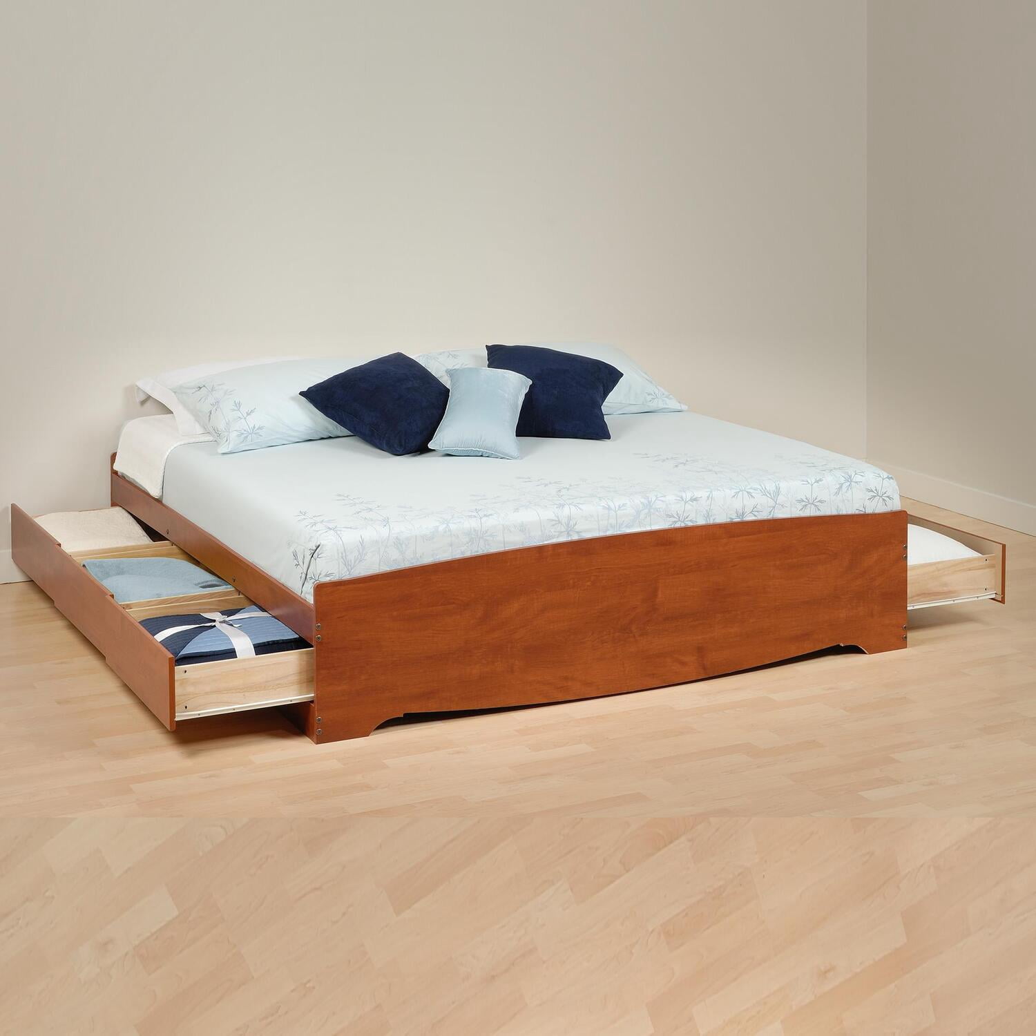 Prepac Mate's Platform Storage Bed With 6 Drawers-Finish:Cherry,Size:78 ...