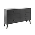 thumbnail image 1 of Prepac Milo Mid-Century 6 Drawer Wooden Dresser, 16.75" x 52.5" x 33", Black, 1 of 11