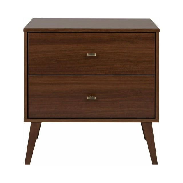 Prepac Milo MidCentury Modern 2Drawer Nightstand, 16"D x 25"W x 25"H