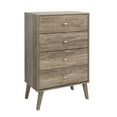 thumbnail image 1 of Prepac Milo Mid Century Modern 4-Drawer Vertical Chest, Drifted Gray, 1 of 11