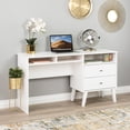 thumbnail image 1 of Prepac Milo Mid Century Modern Computer Desk with Side Storage and 2 Drawers, White, 1 of 10