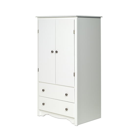 Prepac Monterey 2 Door Armoire, Color: White, Multifunctional Storage Solution