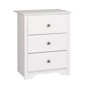 Prepac Monterey 3-Drawer Tall Nightstand, White