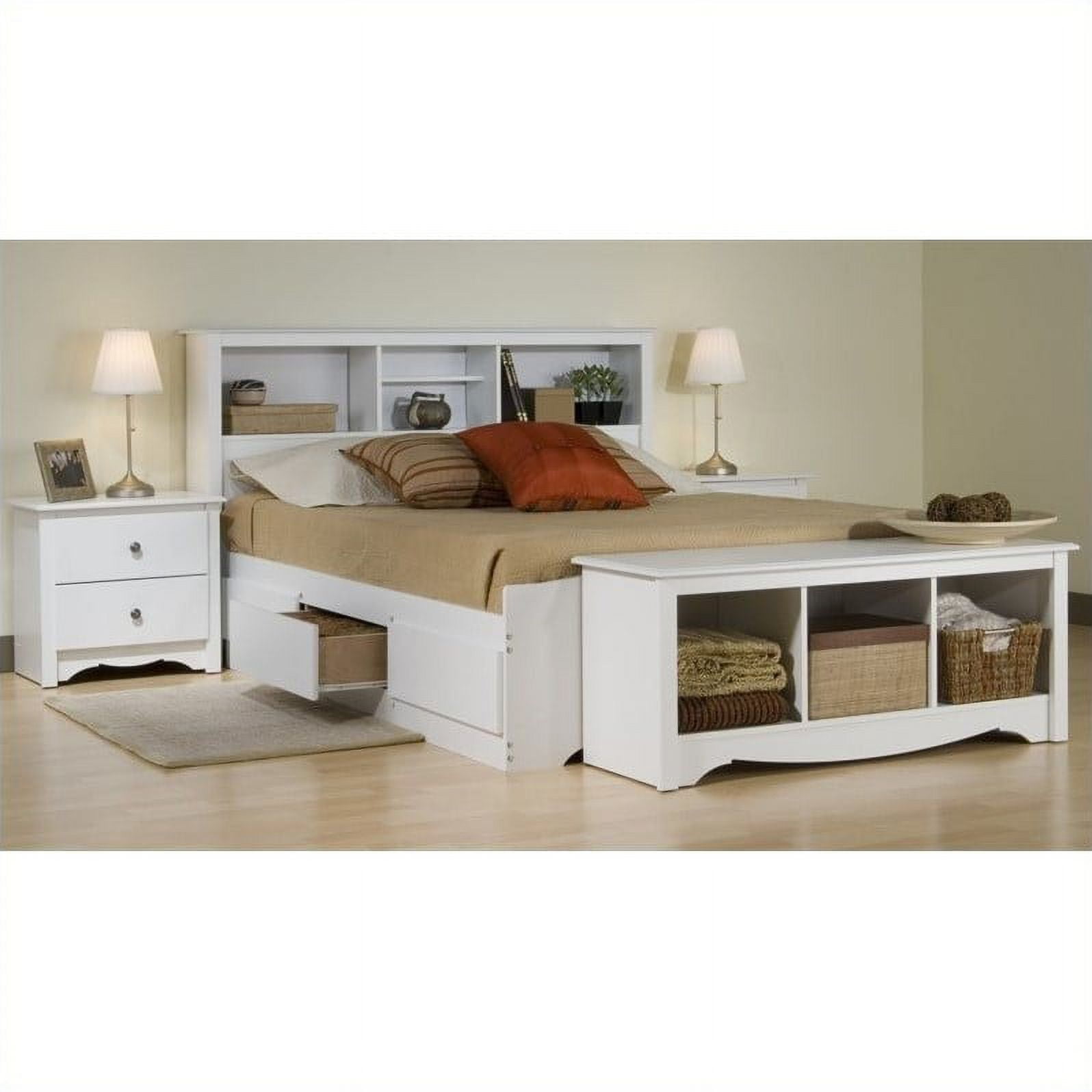Prepac Monterey 4 Piece Queen Bedroom Set in White