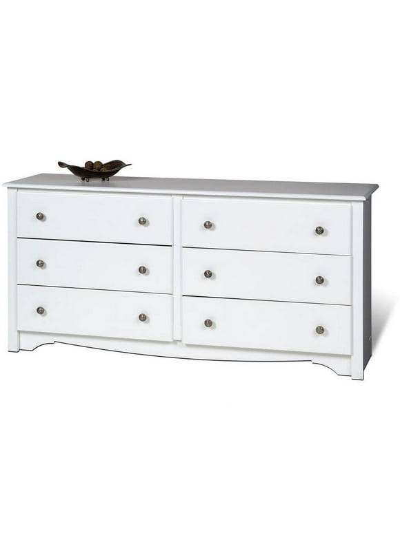 Prepac Monterey 6 Drawer Dresser, White