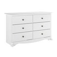 thumbnail image 1 of Prepac Monterey 6 Drawer Wooden Dresser Chest, 17.5" x 48" x 29", White, 1 of 13