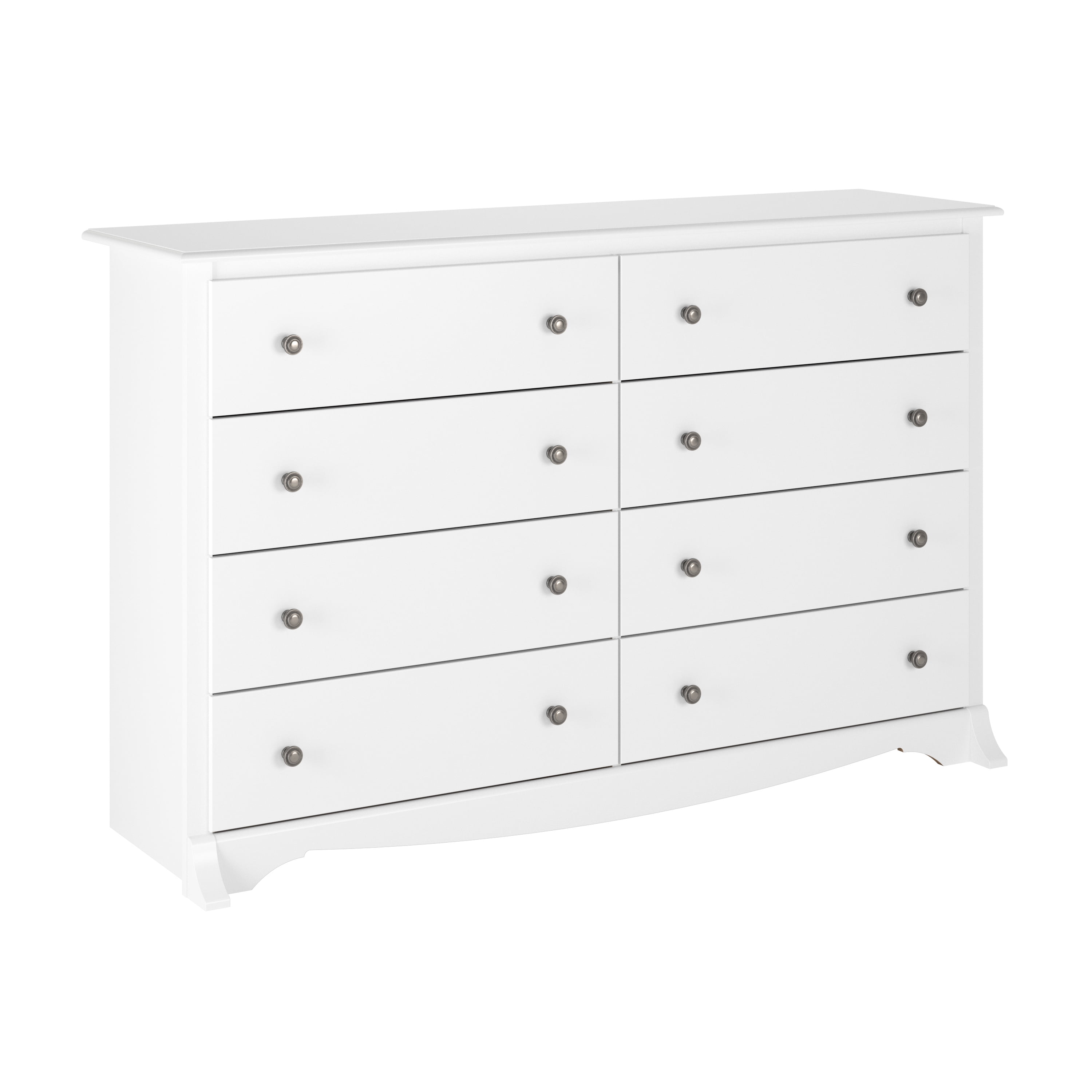 White Double 8-Drawer Horizontal Dresser with Deep Drawers