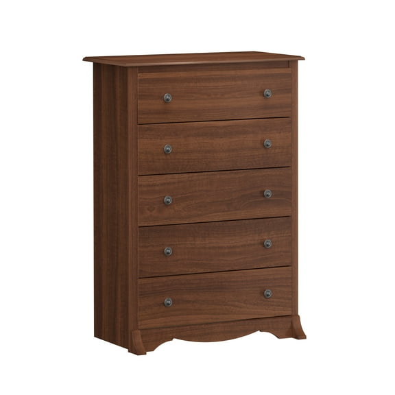 Prepac Monterey Transitional 5-Drawer Dresser, Cherry