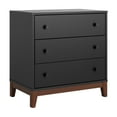thumbnail image 1 of Prepac Nordik Nightstand Bedside Table, Black & Cherry Nightstand for Bedroom, End Table with 3 Drawers 16"D x 26.5"W x 26.75"H, BCDNR-2203-1, 1 of 11