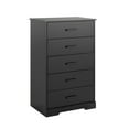 thumbnail image 1 of Prepac Rustic Ridge Farmhouse Dresser, Black Dresser for Bedroom, Chest of Drawers with 5 Drawers 18.5"D x 27.5"W x 43.5"H, BDBR-1605-1, 1 of 12