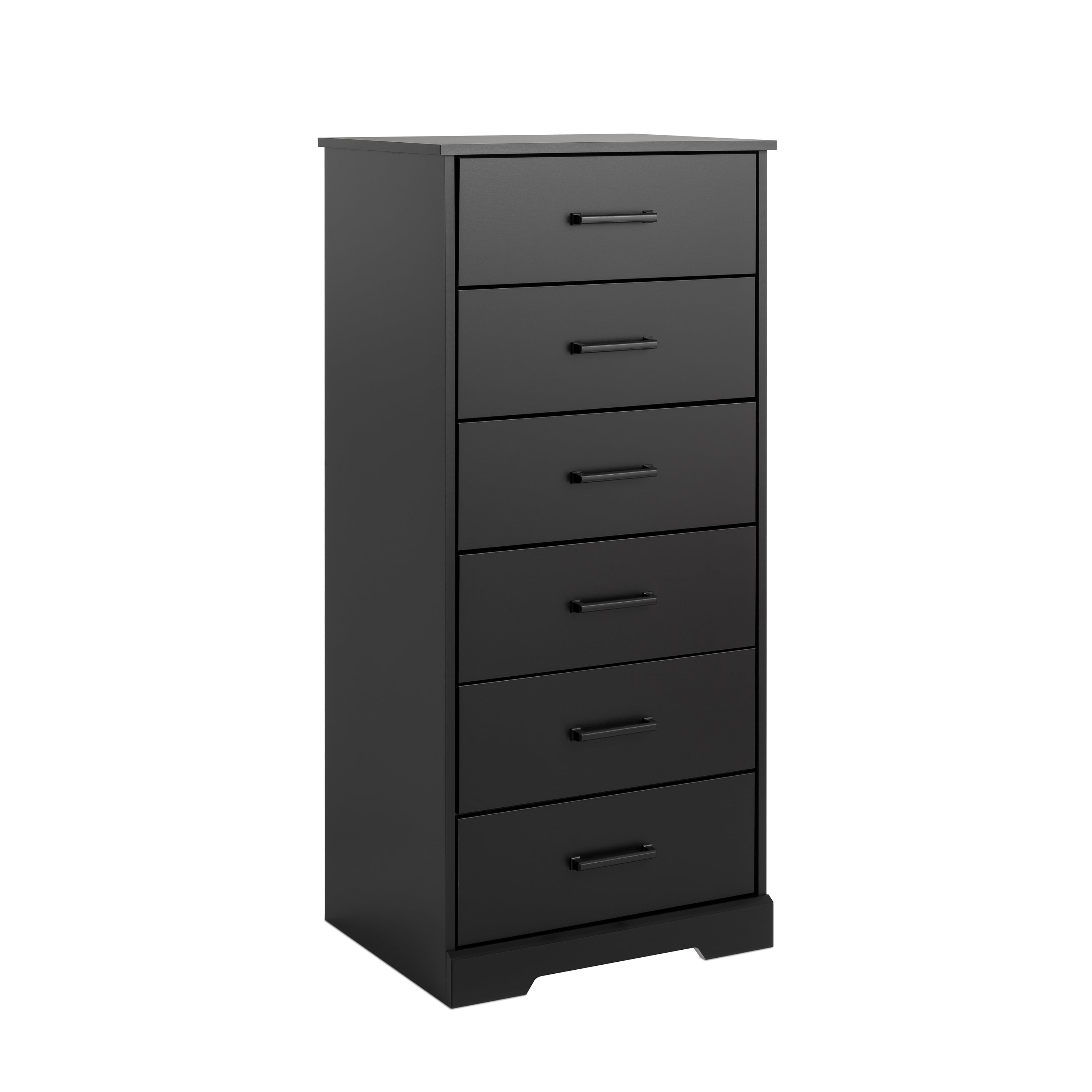 Rustic Black Vertical 6-Drawer Farmhouse Dresser