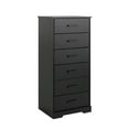 thumbnail image 1 of Prepac Rustic Ridge Farmhouse Dresser, Black Dresser for Bedroom, Chest of Drawers with 6 Drawers 18.5"D x 23.75"W x 51.5"H, BDBH-1606-1, 1 of 12
